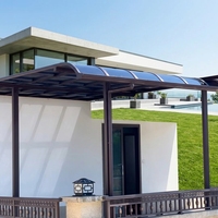 Auvent de toit motorisé rétractable en alliage d'aluminium avec revêtement acrylique PU pour villa, balcon, terrasse, caravane, camping, extérieur, jardin