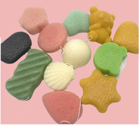 Éponge faciale en konjac au charbon pur, 100% naturelle et biologique, marque privée, vente en gros, pour soins du visage, emballage en vrac