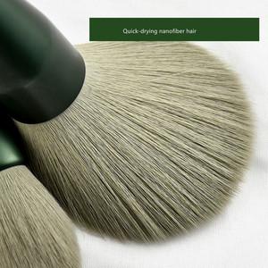 Juego de <span class=keywords><strong>Brochas</strong></span> de <span class=keywords><strong>Maquillaje</strong></span> Kabuki <span class=keywords><strong>para</strong></span> Base, <span class=keywords><strong>Polvo</strong></span> Facial, Rubor y Sombra de Ojos, con Bolsa, Nueva Llegada, 13 Piezas, Verde - Product Image 2