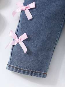 Pantalons pour bébé imprimés à la mode, style coréen décontracté, denim <span class=keywords><strong>cargo</strong></span>, printemps 2025 - Product Image 3