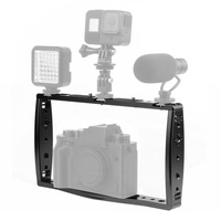 Support de fixation double pour plongée sous-marine, stabilisateur, extension, pince pour téléphone, cage pour appareil photo reflex numérique/SLR, boîtier étanche, support pour caméra d'action