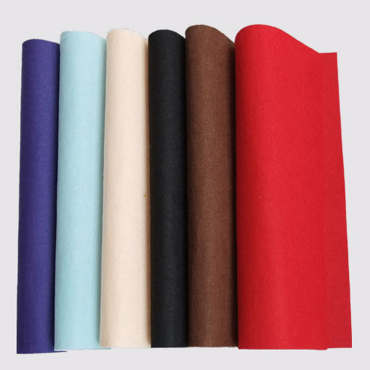 Soft Filament Solid Dyed Nonwoven Fabric Felt Rolls 100% Recycled PET Polyester Needle Punched Felt for Car Interior