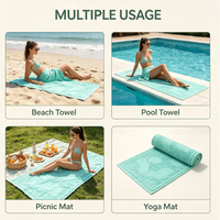 Luxury Modern Novelty 100% Cotton Yarn-Dyed Jacquard Windproof Quick-Dry Breathable Sand-Free Raised Terry Beach Bath Towel