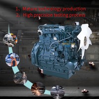 Conjunto de Motor para Excavadora Kubota V2203 V2403 V2607 V3307 V3600 V3800, Motor Diésel Completo de 4 Cilindros