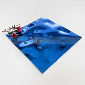 LL38 Wholesale 304 316 Stainless Steel Water Wave Ceiling Panel Pvd Coated Blue Water Ripple Embossed <b>Sheet</b> for Commercial Space - Product Image 2