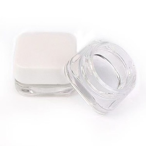 Wholesale Childproof Cosmetic <b>Container</b> Square <b>Glass</b> Clear Body Concentrate Oil Jar Plastic Suspension <b>Lid</b> Custom Logo Available - Product Image 6