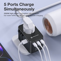 Adaptateur de voyage Wontravel 4 ports USB PD & QC3.0 100W Chargeur rapide avec prise en charge de la caméra pour ordinateur portable et téléphones
