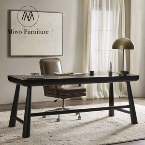 Hiện đại sang trọng secretaire văn phòng màu đen rắn gỗ ông chủ máy tính bảng Bắc Âu bằng văn bản bàn phòng ngủ bàn làm việc tùy biến - Product Image 2