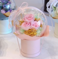 Vente en gros de boîtes à fleurs conservées personnalisées de luxe nouveau design de boîtes à fleurs en peluche de luxe pour les bouquets de Noël et de la Saint-Valentin