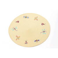 Nouvelle Collection : Napperons de Table Classiques en PP à Bord Tressé, Papillon Brodé, Écologiques, Style Américain, 32cm/36cm/38cm pour la Maison