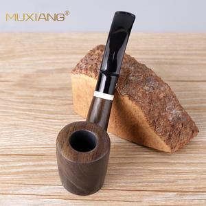 Muxiang Wooden Tobacco Pipe Bent Shape 9mm Carbon Filter For Men Smoking Pipe - Product Image 2