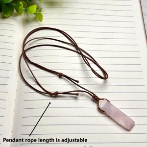 Kalung liontin rantai batu kristal, grosir kalung Amethyst Rose Quartz Aksesori liontin Sweater - Product Image 3