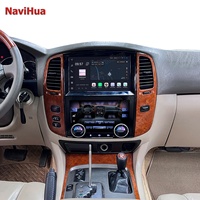 NaviHua Nouveau design d'autoradio Android avec écran de contrôle du climat pour Toyota Land Cruiser LC100, mise à niveau de la navigation CarPlay