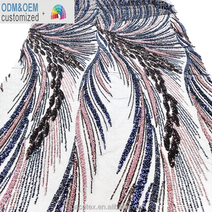 New 100% polyester đa-màu Jacquard ren vải cho phụ nữ của quần áo vải - Product Image 1