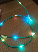 LED Música Control de voz Micro/Tipo C Cable de carga LED rápido línea de datos USB