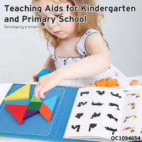 Puzzle Geometri Tangram Anak-anak, Blok Bangunan Bentuk Kreatif 3D, Mainan Edukatif Prasekolah dan Aktivitas untuk Belajar
