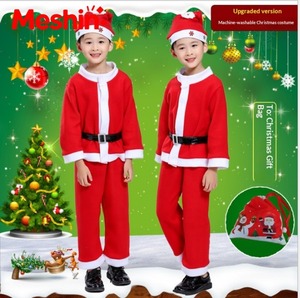 Meshin Christmas Santa Claus <b>TV</b> & Movie Polyester Cosplay Costume Unisex Children's Long Sleeve Top Pants Infant Winter Dress - Product Image 3