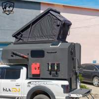 Huntoo 4x4 Shell, camping-car sur camionnette entièrement équipé, avec toit relevable, cadre en aluminium, carrosserie rigide