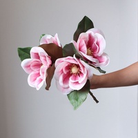Fleurs de Magnolia Artificielles Haut de Gamme Effet Naturel Blanches à Grande Tête, Branches à Tige Unique pour Décoration de Noël, Mariage et Maison