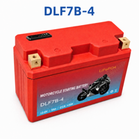Batterie de démarrage pour moto 12,8 V DLF7B-4 LiFePO4 avec BMS intelligent, CCA élevé, affichage LED, longue durée de vie pour ATV et scooter
