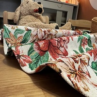 Nappe carrée en tissu jacquard floral tissé sur mesure, polyester/coton, anti-salissure, style moderne, tapisserie pour la maison et les fêtes, vente en gros