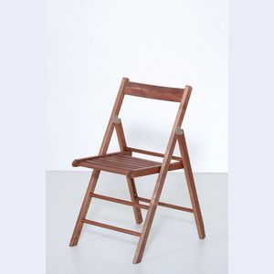 Chaise pliante en bois durable et imperméable, finition noyer, cadre en hêtre écologique, pour intérieur et extérieur, salon - Product Image 1