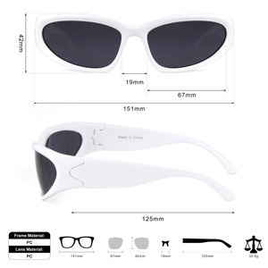 エイリアンラップアラウンドシェード未来的な楕円形の流行のアイウェアY2Kサングラスサングラス女性男性用 - Product Image 4