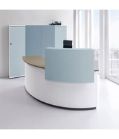 Bureau de réception moderne en pierre artificielle de forme ovale irrégulière pour hôtel, hôpital, supermarché