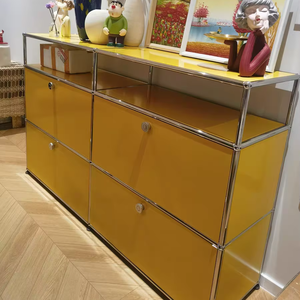 Aparador de Metal <span class=keywords><strong>Vintage</strong></span> Modular, combinación de armario de almacenamiento de acero para cocina, mesita de noche, armario Modular - Product Image 1