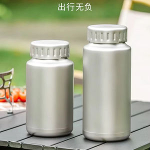Botella de agua de titanio de pared simple Botella de bebida de metal a prueba de fugas portátil ligera para acampar al aire libre Gimnasio Deportes - Product Image 6