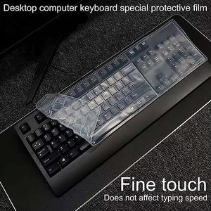Tastiera in Silicone per <span class=keywords><strong>PC</strong></span> trasparente universale con coperchio per tastiera 104/107 con tasti Standard Ultra-sottile impermeabile antipolvere - Product Image 2