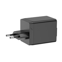 Chargeur au Nitrure de Gallium avec Câble Rétractable et Affichage Numérique PD65W, Adaptateur de Charge Rapide Multi-Ports PD65W EU/UK