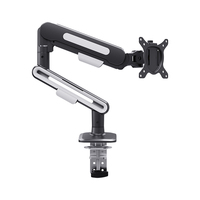 Support de moniteur à bras pneumatique pour écran d'ordinateur OEM ODM 10-42 pouces avec gestion des câbles USB pivotant et inclinable, fixation par pince de bureau