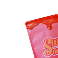Sachet en film polyester imprimé pour bonbons comestibles, snacks, avec fermeture éclair refermable, fenêtre, qualité alimentaire, durable