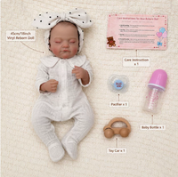 Realistische Reborn-Puppe 18 Zoll Weiche Vinyl-Babypuppe Spielzeug Einschlafhilfe Kuscheltier für Kinder Nachtgeschenk