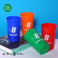 Gobelets de fête en plastique recyclé personnalisés de couleur vive 12oz/16oz/22oz/32oz, gobelets de stade en PP de qualité alimentaire pour les événements sportifs de football