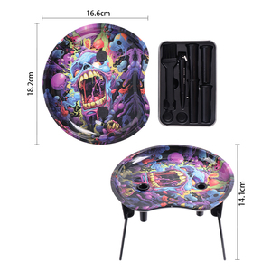 Gunter New Design <strong>Rolling</strong> Tray Set Smoking <strong>Kit</strong> 7 Inch With Plastic Tube Metal Smoking Tray - Product Image 2