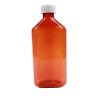 Flacon de sirop contre la toux en plastique ambré avec bouchon sécurité enfant