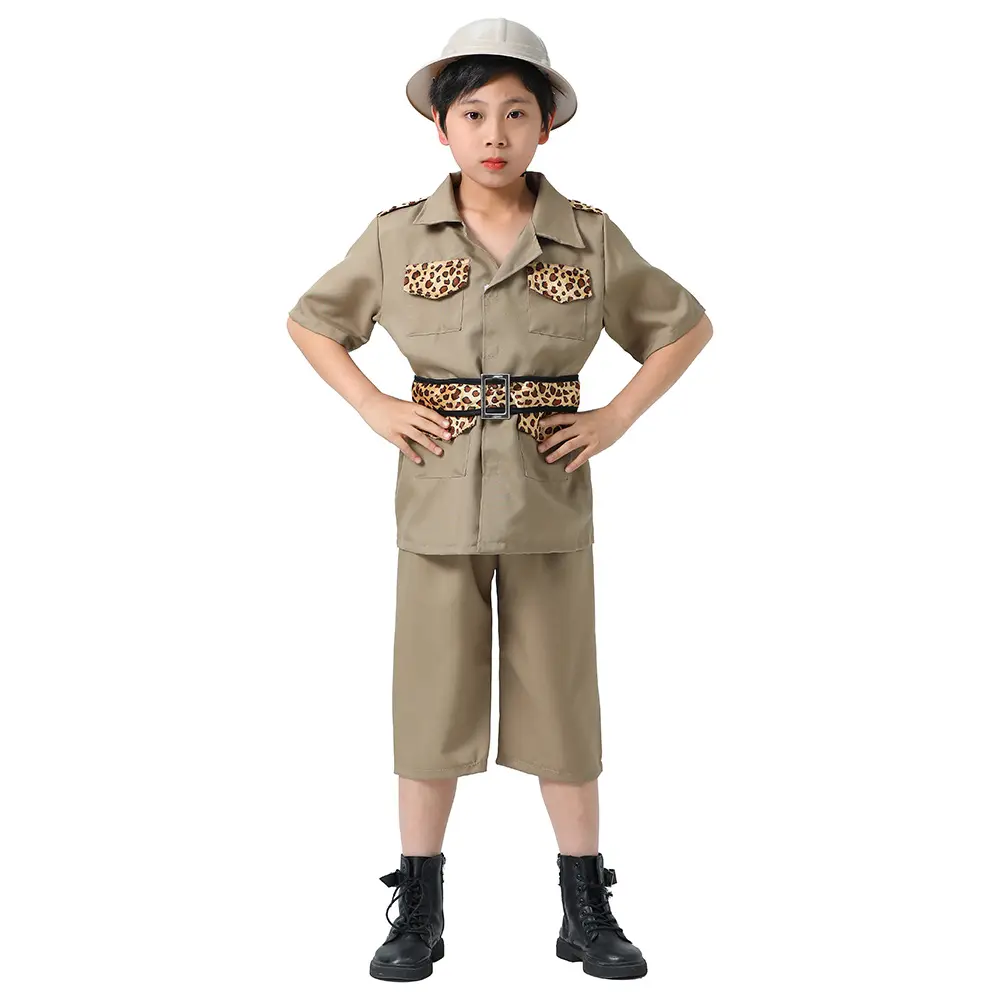 Nieuwe Halloween Kind Jungle Explorer Wildlife Ranger Professionele Rollenspel Kostuum Voor Halloween Party Show