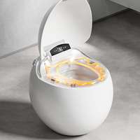 Mise à niveau vers une toilette intelligente entièrement automatique de petite taille en forme d'œuf de 60 cm pour la maison, sans limite de pression d'eau