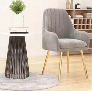 Silla de Comedor Moderna para Restaurante, Muebles de Comedor Nórdicos de Metal, Silla de Comedor de Terciopelo con Patas de Metal - Product Image 5