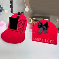 Großhandel New Red 8 Seifen rosen gewölbte Hands chleife Schmuck verpackung für Thanksgiving Weihnachts geschenke Öffnen Sie Blumen ringe Box
