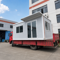 Caseta de Jardín Prefabricada, Casa Modular con Puerta y Ventanas de Vidrio, Caseta de Almacenamiento Exterior para Oficina en el Patio Trasero y Almacenamiento de Herramientas