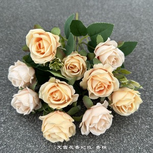 Vente en gros Offre Spéciale de décoration de mariage pour intérieur plusieurs couleurs Fleurs artificielles 10 têtes Bouquet de roses en soie - Product Image 5