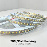 Bande LED SMD 2835 24V 8MM 120 LED/M 20M de long, sans chute de tension, 90CRI, sans scintillement, coupable toutes les 1 LED