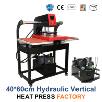 Presse à chaud semi-automatique hydraulique industrielle 40x60cm double station, nouvelle, pour vêtements, sportswear, sweats à capuche, sublimation