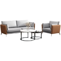Muebles Shuoran, Sofá de Cuero Estilo Occidental para Sala de Estar, Cuero Vacuno de Primera Calidad, Estilo Italiano Moderno, Minimalista y de Lujo Ligero Nórdico