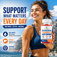 Gummies de berbérine HCL à marque privée 1500mg avec cannelle de Ceylan, chardon-Marie, pour le soutien de la glycémie, du foie et de l'immunité, complément végétalien