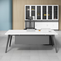 Chaise de bureau de direction trois-en-un en PVC blanc, combinaison simple et moderne pour superviseur, gestionnaire, bureau du président, bureau individuel