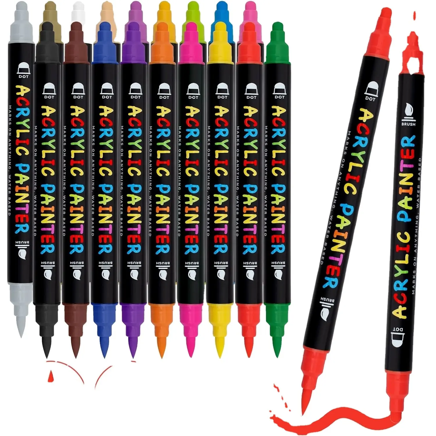 Акриловая ручка-маркер с двумя кончиками и кончиками для рисования, керамическая ткань, холст, пасхальные яйца, тыква, набор для рукоделия